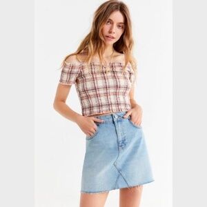 Urban Outfitters BDG Re-Made Denim Mini Skirt Size Small Light Blue